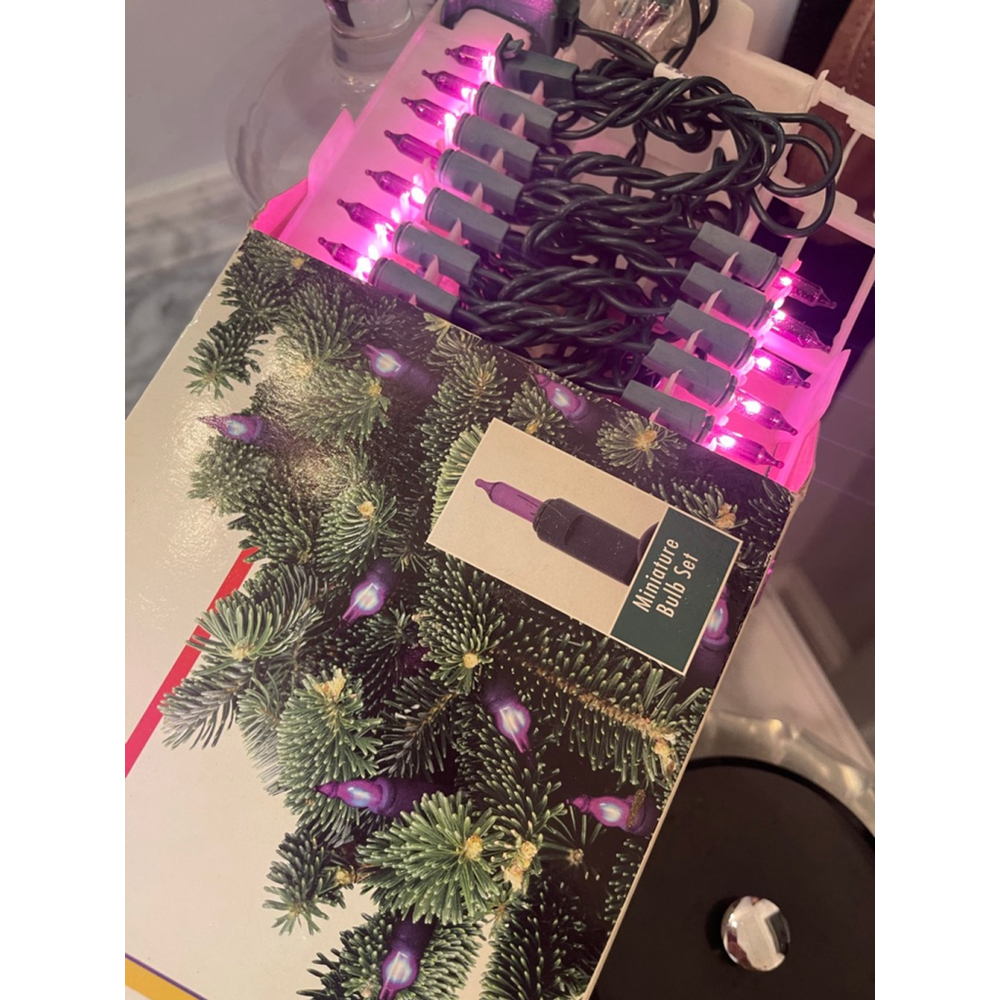 Lot of 4 NOS Holiday Living Purple Mini Lights 50-Count Sets Indoor Outdoor Rare